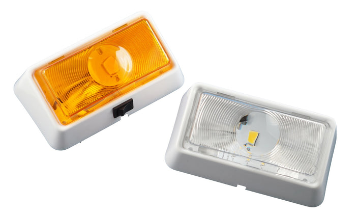 Command RV Porch Light Amber vs Clear Lens Comparison White Base 12V - Product Comparison | United RV Parts