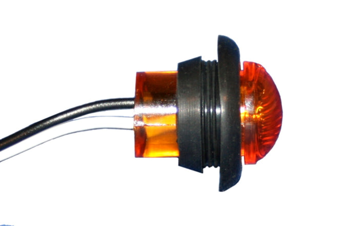 Amber LED Bullet Light with Black Rubber Grommet - Close-Up Side Profile | United RV Parts