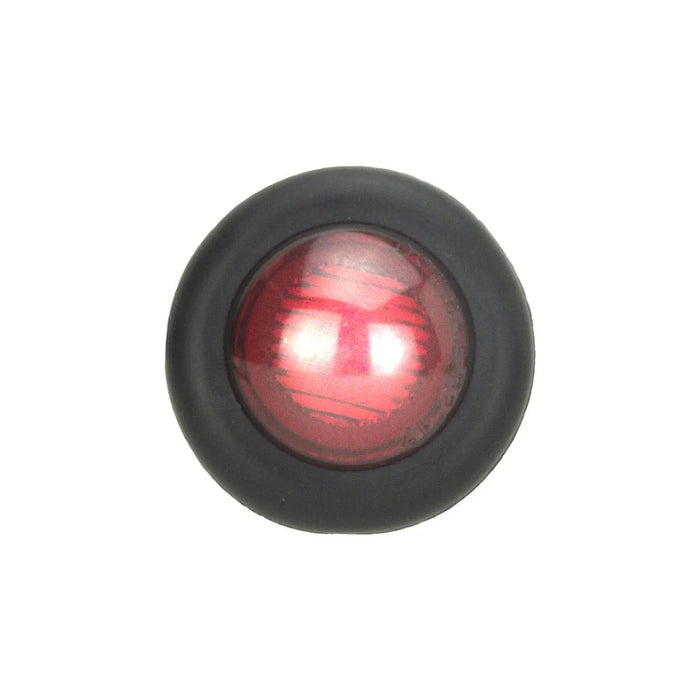 Red LED Bullet Light CMD-003-183RR Illuminated in Black Grommet - Front View Light On | United RV Parts
