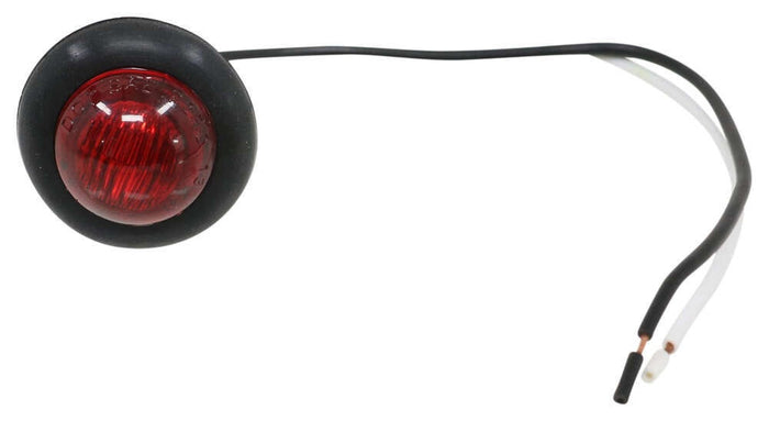 Red CMD-003-183RR LED Bullet Light with Wire Leads and Black Grommet - Front Angle View | United RV Parts