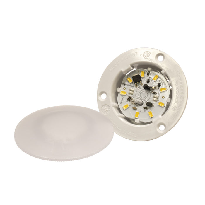 White Plastic LED Light CMD-001-53L - Internal Components View | United RV Parts