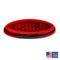 Red Command Electronics CMD-003-85 Oval LED Stop-Tail-Turn Light - Angled Front View | United RV Parts
