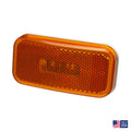 Amber Rectangle LED Clearance Light CMD-003-58L White Base - Front View | United RV Parts
