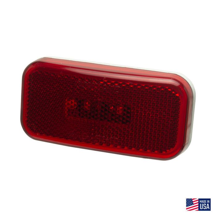 Red LED Clearance Light CMD-003-59L White Base - Front View | United RV Parts