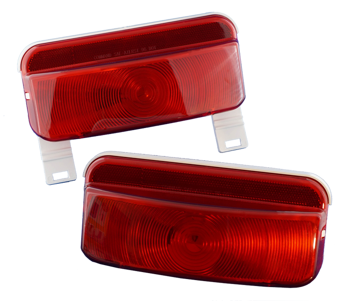 Red Rectangle LED Stop-Tail-Turn Light Replacement Lens CMD-89-187L - Two Units | United RV Parts