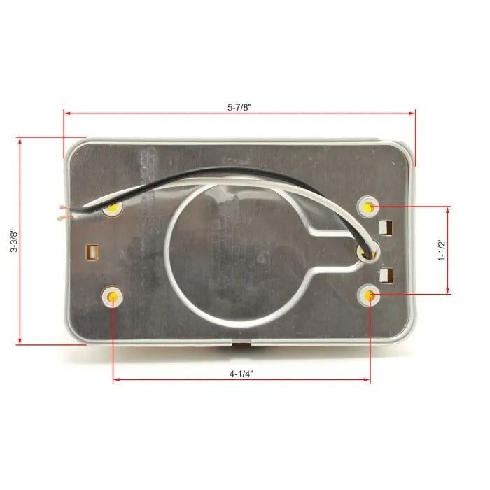 Command RV Porch Light Mounting Dimensions 5-7/8 x 3-3/8 inches - Bottom View | United RV Parts