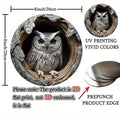 Contemporary Owl Wall Theme Round Wooden Home Wall Decor 8 inch