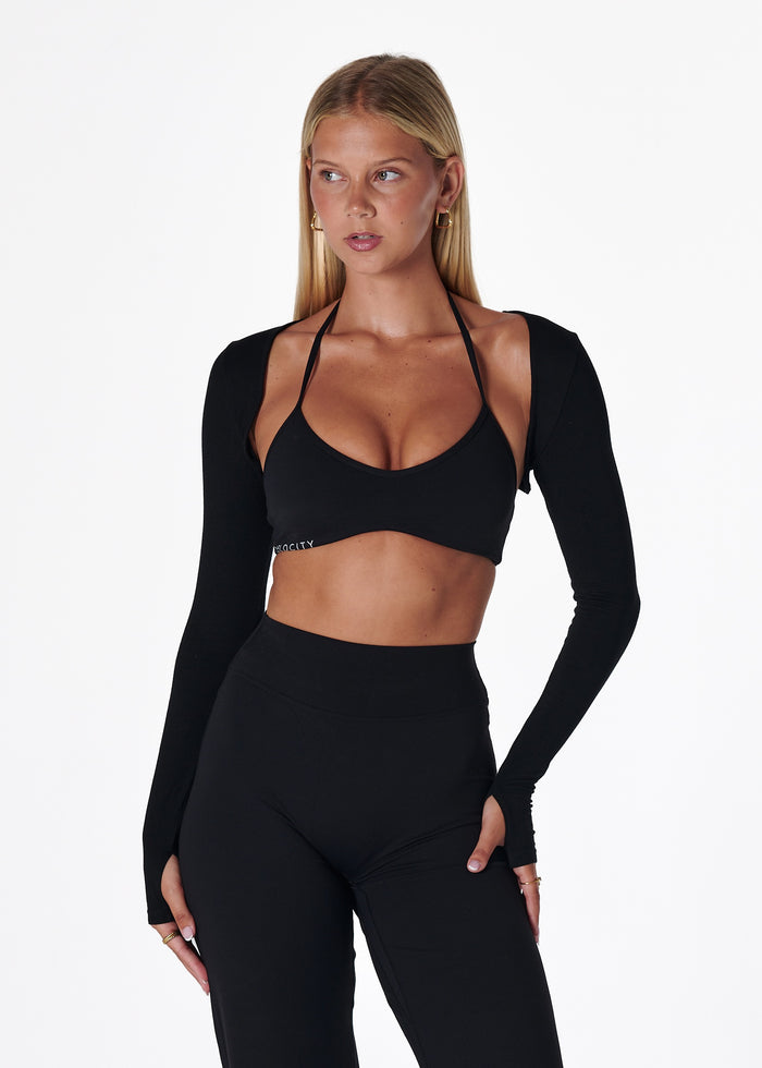 COTTON BOLERO - BLACK