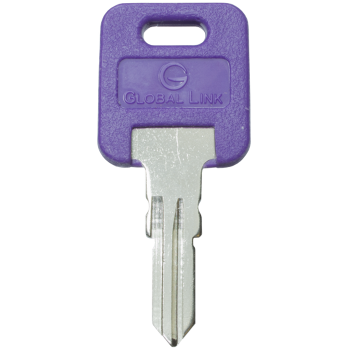 Purple Global Link GL-KEY-BLANK Brass Key - Front View | United RV Parts