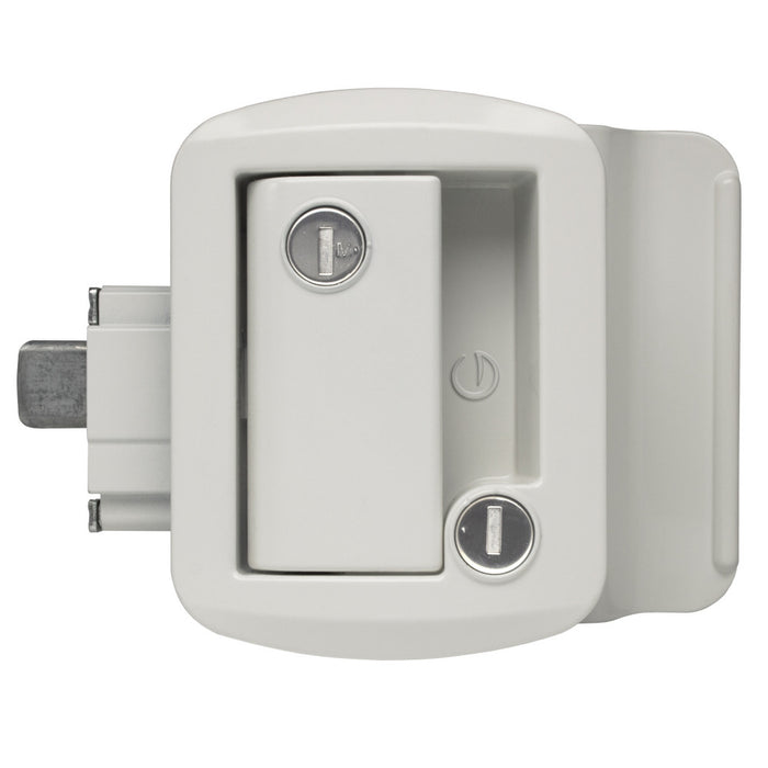 White Global Link Classic Pro RV Entrance Lock - Front View | United RV Parts