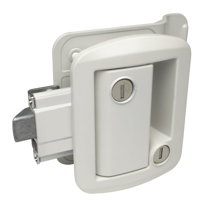 White Global Link Classic Pro RV Door Lock - Side Angle | United RV Parts