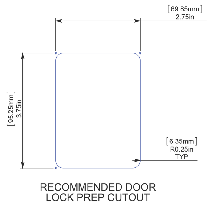 RV Door Lock Installation Template - Cutout Dimensions | United RV Parts