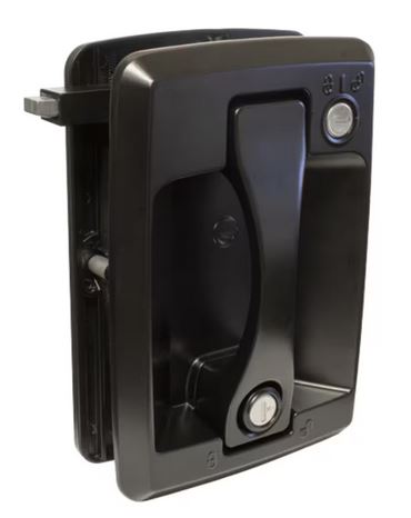 Black Global MRL Pro Motorhome Entry Door Lock - Exterior View | United RV Parts