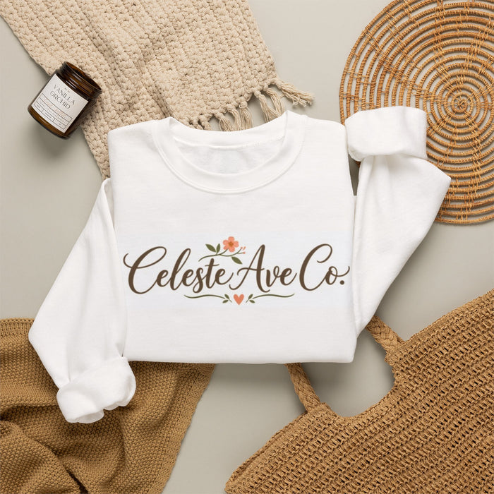 Crewneck Sweatshirt — Celeste Ave Co. Floral Logo Pullover