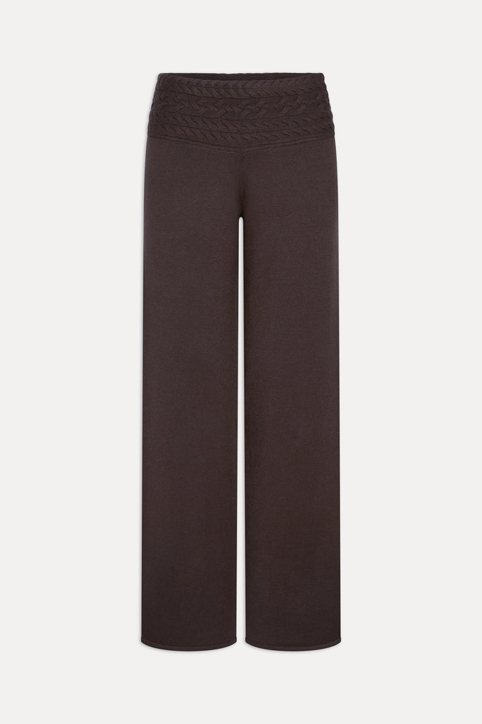 Crosby Cloud Cable Knit Pant - Chocolate Brown