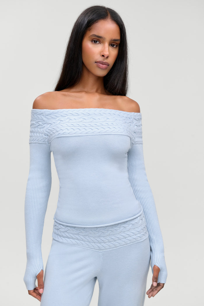Crosby Cloud Cable Knit Sweater - Horizon