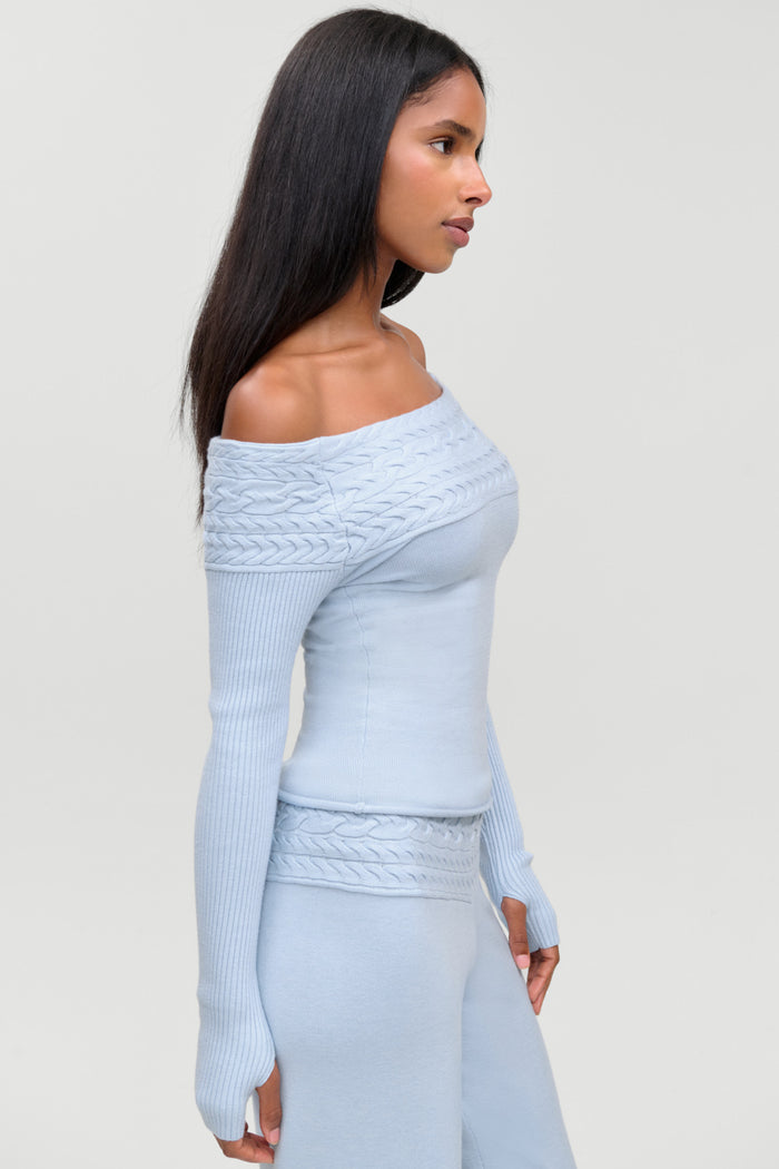 Crosby Cloud Cable Knit Sweater - Horizon