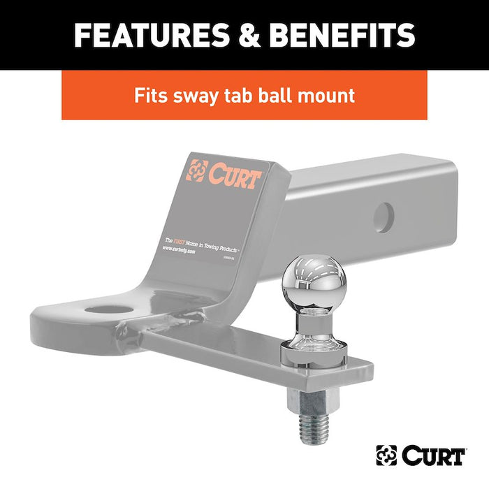 Chrome Curt Sway Control Ball on Hitch Mount - Features Diagram | United RV Parts