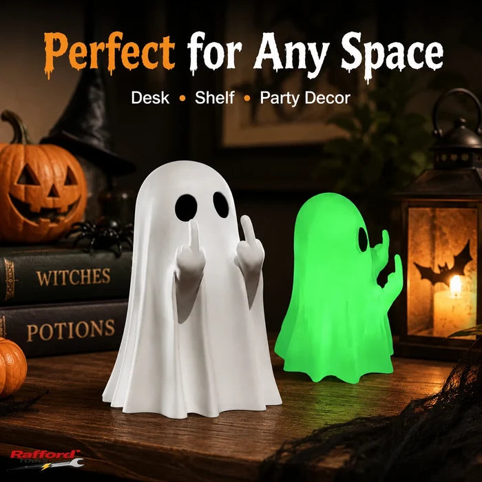 Cute Middle Finger Ghost Statue, Small Halloween Decor for Home