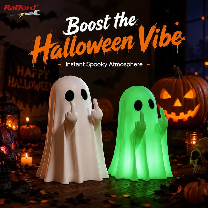 Cute Middle Finger Ghost Statue, Small Halloween Decor for Home
