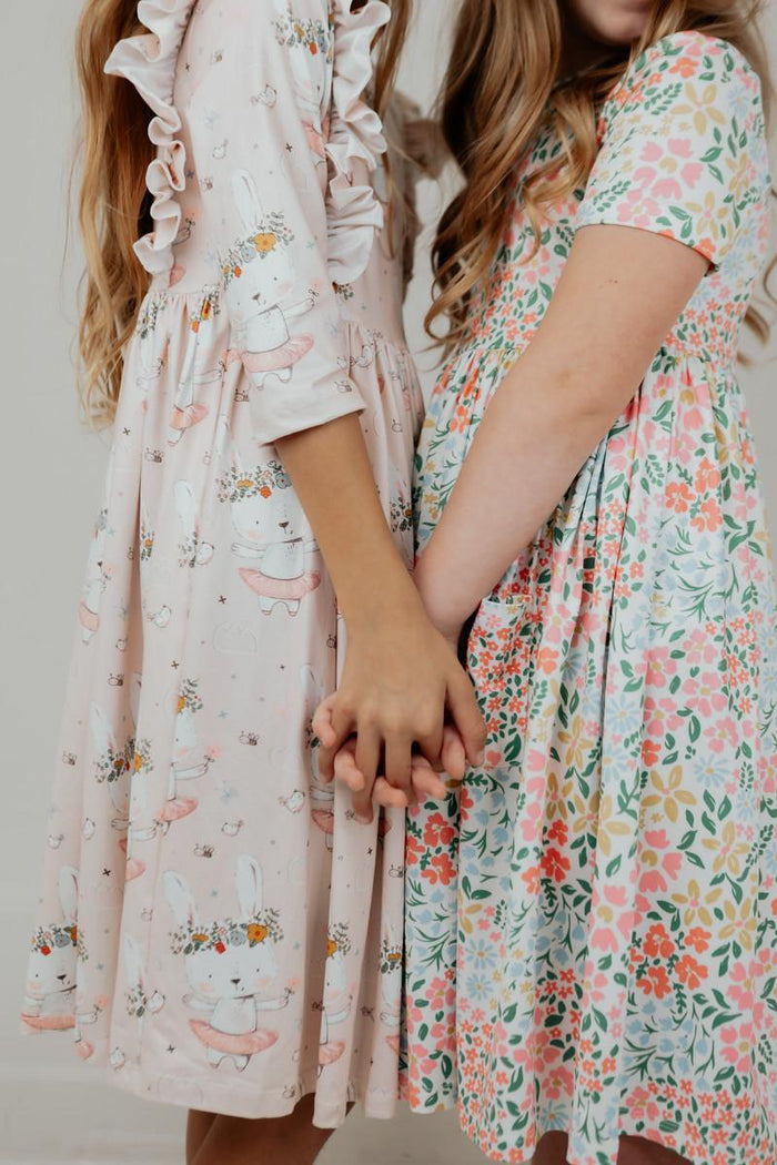 Daffodils S/S Pocket Twirl Dress-Mila & Rose ®