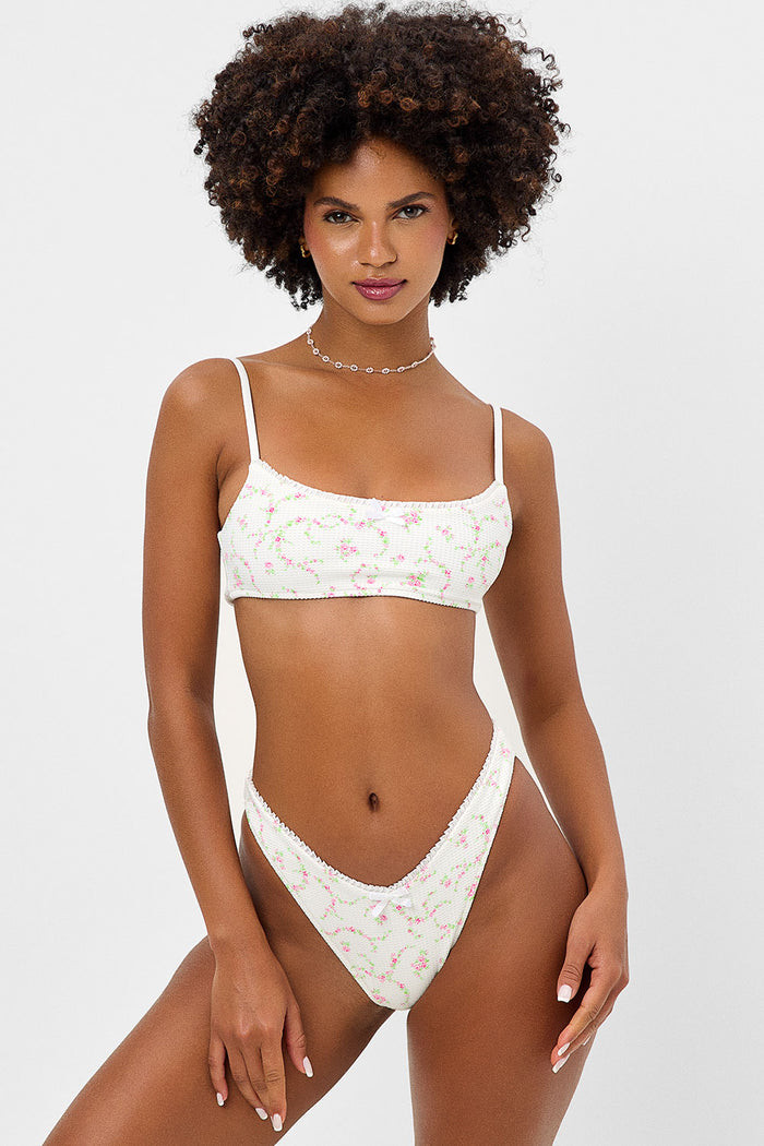 Dallas Waffle Bralette Bikini Top Day Lily