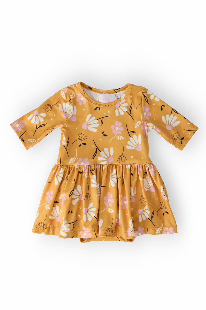 Dandelions in Fall 3/4 Sleeve Twirl Bodysuit-Mila & Rose ®