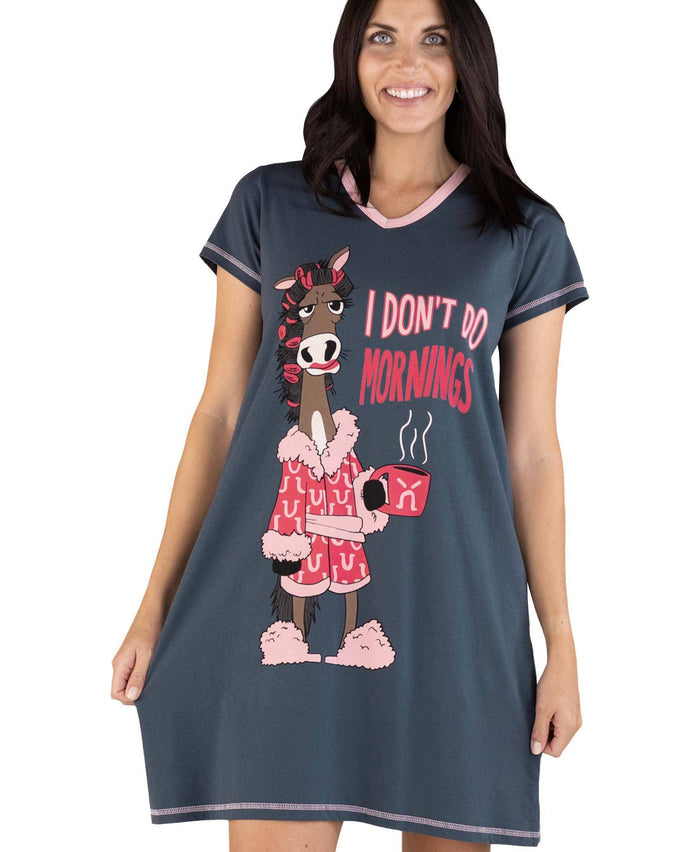 DDM Horse V-Neck Nightshirt: L/XL