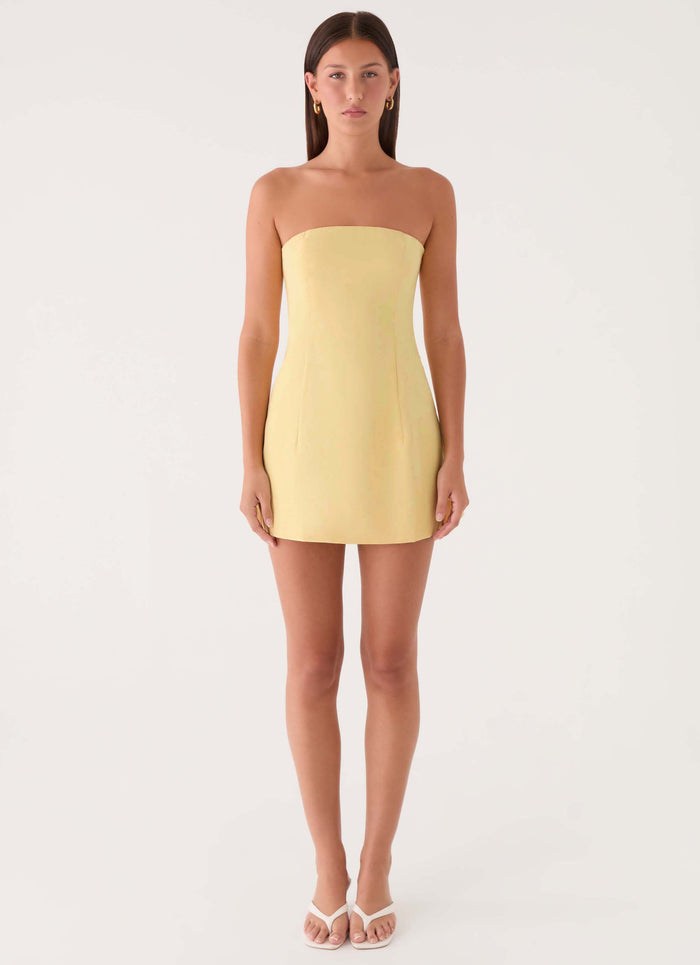 Della Strapless Mini Dress - Yellow