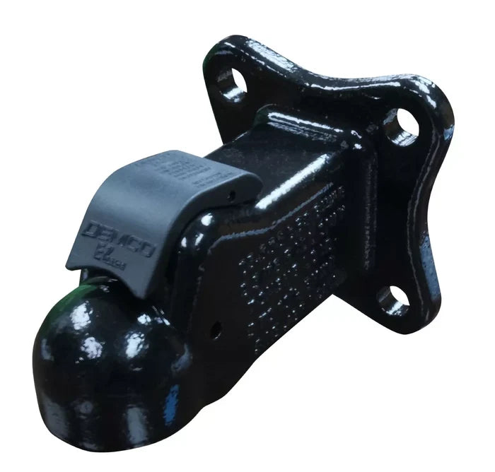 Black Cast Iron Demco Plate-Mount Coupler - Three Quarter View | United RV Parts