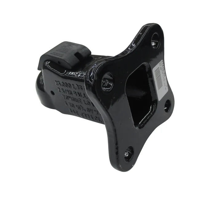 Black Cast Iron Demco Coupler - Angle View with Specifications | United RV Parts