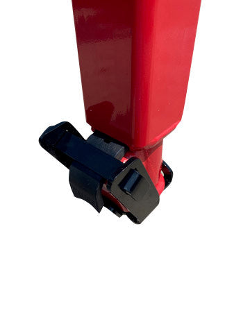 Red Demco Gooseneck Coupler Lock Bottom View - Security Hole Detail | United RV Parts
