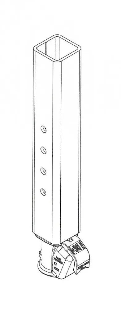 Demco EZ-Latch Square Gooseneck Coupler 17839-81 - Technical Line Drawing Isometric View | United RV Parts