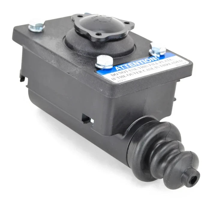 Black Demco 5650 Trailer Brake Master Cylinder - Side Angle View | United RV Parts
