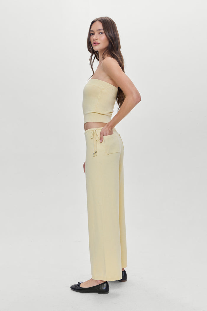 Destiny Knit Strapless Shirt Buttercup
