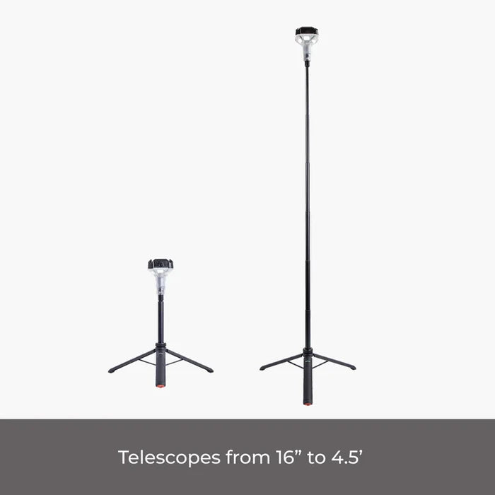Black Telescoping LED Tripod Lantern - Height Comparison View | United RV Parts