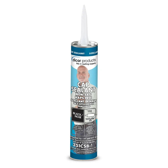 Dicor Cap Sealant 351CSB-1 Black Tube - Front View | United RV Parts