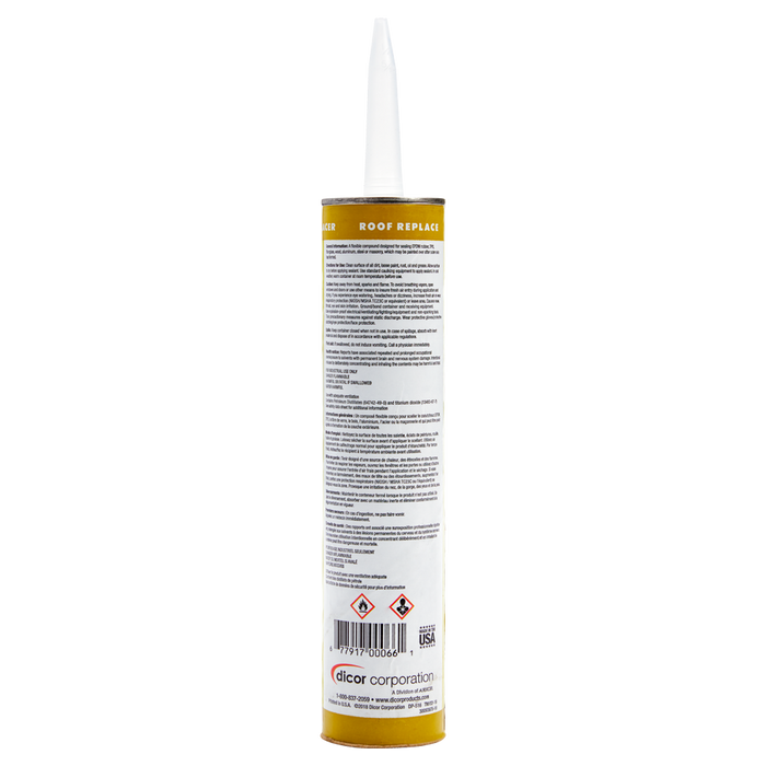 Dicor Lap Sealant 10.3oz Tube - Back Label View | United RV Parts