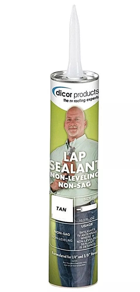 Tan Dicor Non-Sag RV Lap Sealant 551LST-1 Tube - Product View | United RV Parts