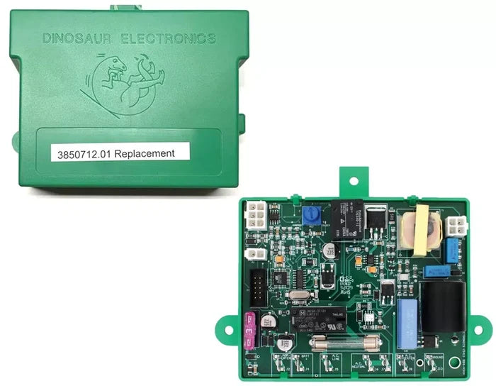 Dinosaur Electronics 3850712.01 RV Refrigerator Replacement Control Board - Front and Circuit View | United RV Parts