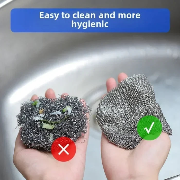 Dishwashing Rags for Kitchen Non-Scratch Wire Stainless Steel Dishwashing Rags