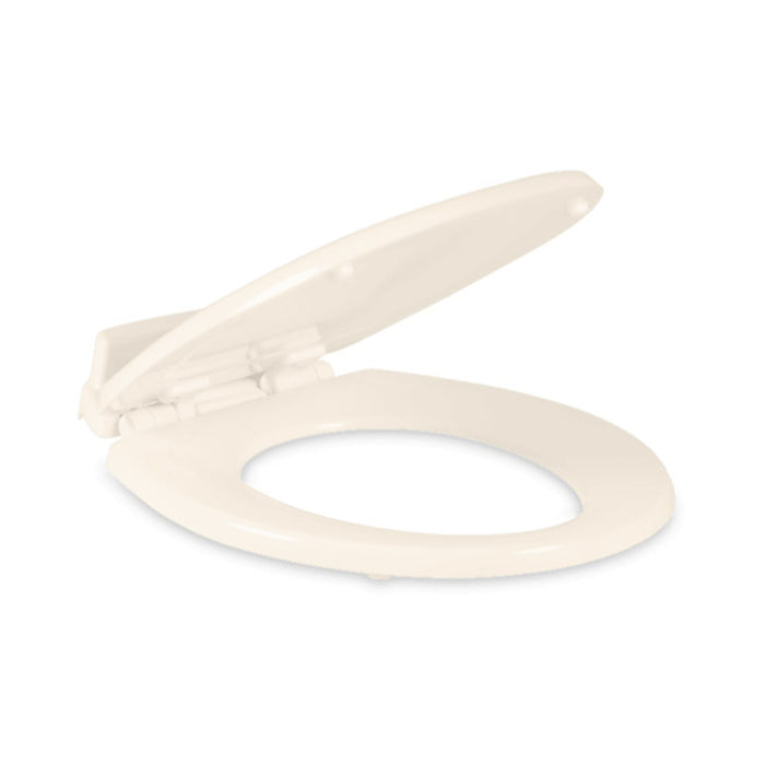 Bone Enameled Wood Slow Close Toilet Seat - Side View | United RV Parts