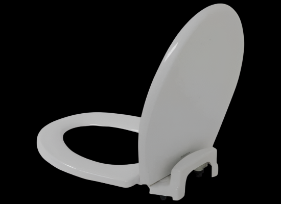 White Enameled Wood RV Toilet Seat - Closed View | United RV Parts