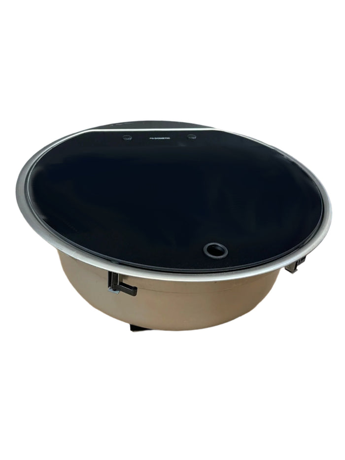 Stainless Steel Dometic Round RV Sink - Angled View | United RV Parts