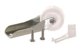 White Dometic Door Roller 930004 with Metal Bracket and Screws - Complete Kit View | United RV Parts