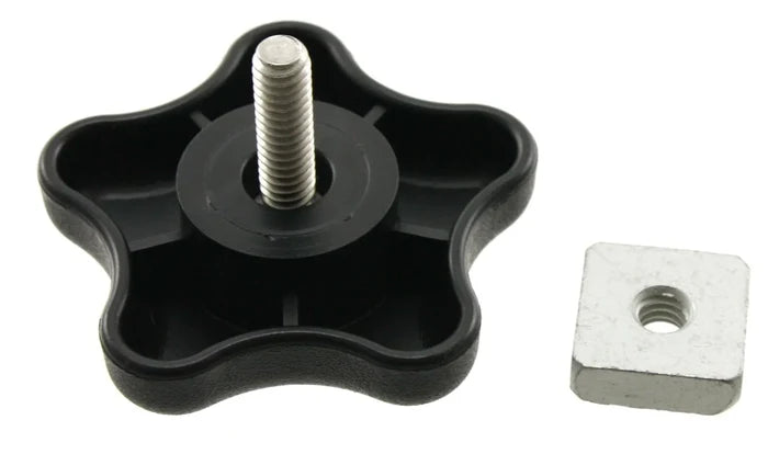 Black Dometic Knob Assembly Kit 3311578.001 with Hardware - Exploded View | United RV Parts