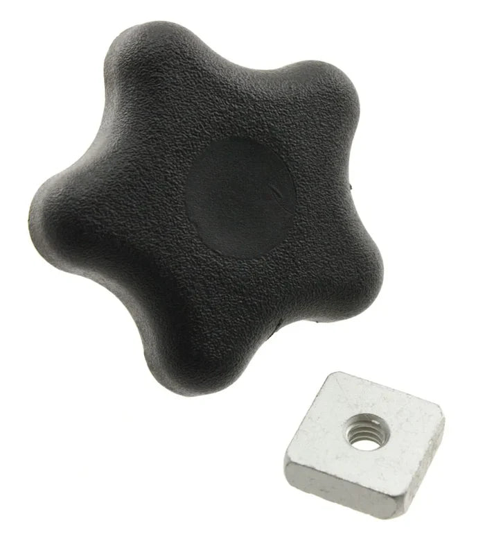 Black Dometic Awning Rafter Knob 3311578.001 with Metal Bracket - Top View | United RV Parts
