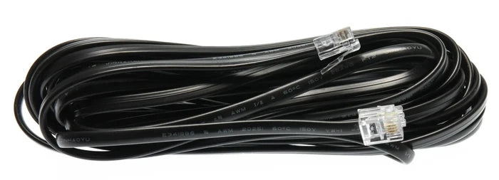 Black Dometic Awning Wind Sensor Data Cable with RJ-11 Connectors - Full Length View | United RV Parts
