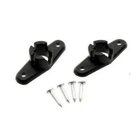 Black Dometic Ball End Base 3309924.003 Set with Hardware - Flat Lay | United RV Parts