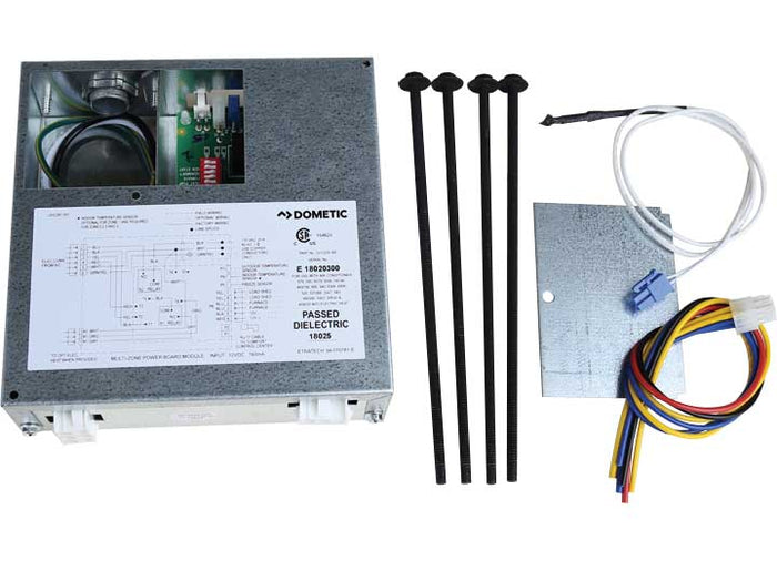 Dometic CCCII V2 Multizone AC Control Box 9610005457 with wiring harness and hardware - Flat Lay | United RV Parts